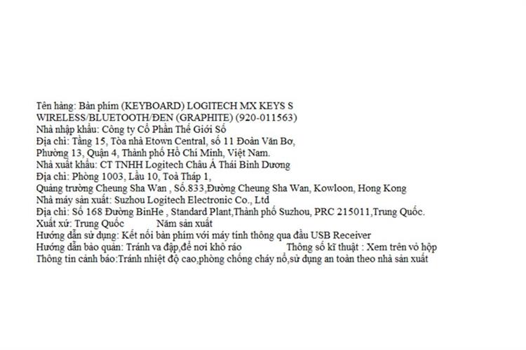 Bàn Phím Bluetooth Logitech MX Keys S Màu Đen