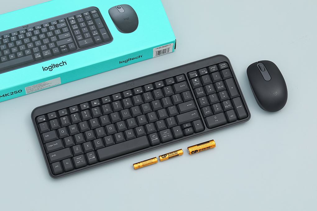 Bộ Bàn Phím Chuột Bluetooth Logitech MK250 Màu Đen