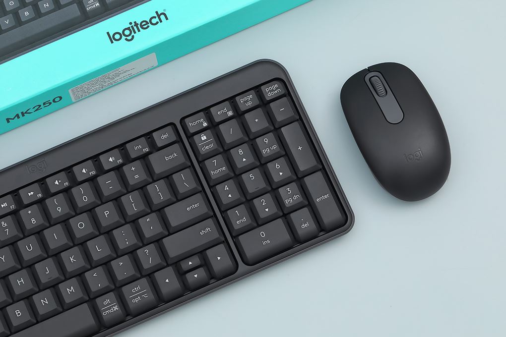 Bộ Bàn Phím Chuột Bluetooth Logitech MK250 Màu Đen