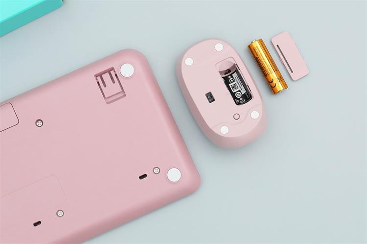 Bộ Bàn Phím Chuột Bluetooth Logitech MK250 Màu Hồng