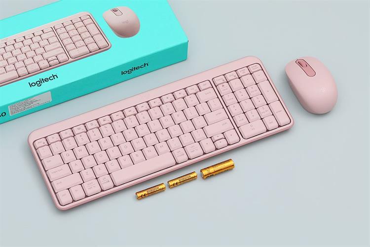 Bộ Bàn Phím Chuột Bluetooth Logitech MK250 Màu Hồng