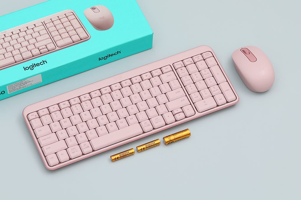 Bộ Bàn Phím Chuột Bluetooth Logitech MK250 Màu Hồng
