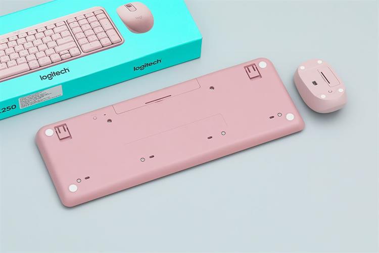 Bộ Bàn Phím Chuột Bluetooth Logitech MK250 Màu Hồng