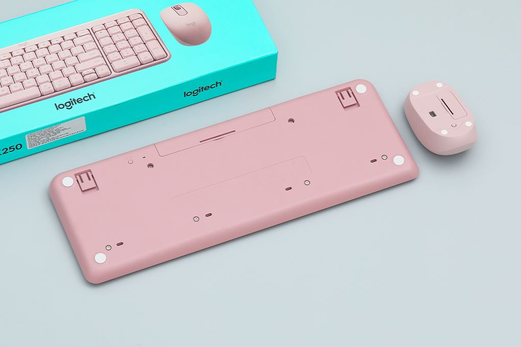 Bộ Bàn Phím Chuột Bluetooth Logitech MK250 Màu Hồng