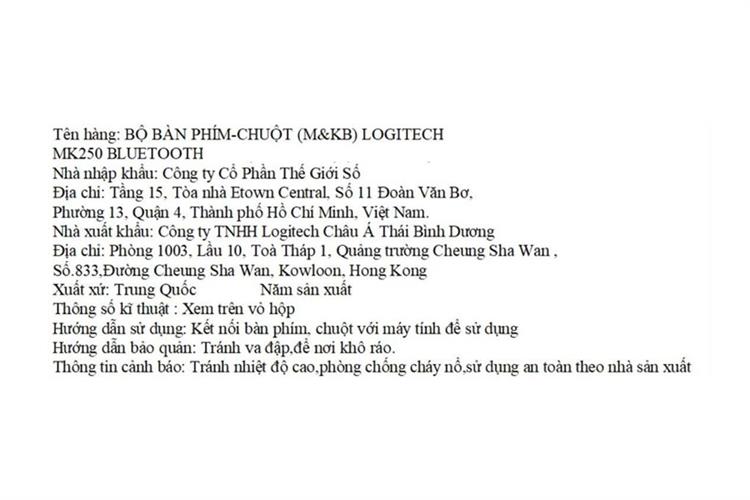 Bộ Bàn Phím Chuột Bluetooth Logitech MK250 Màu Trắng