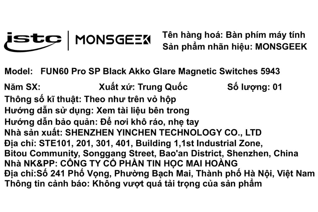 Bàn Phím Cơ Có Dây Akko FUN60 Pro SP Black Akko Glare Magnetic Switches 5943 Màu Đen