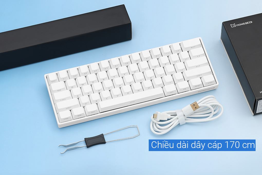 Bàn Phím Cơ Có Dây Akko FUN60 Pro SP White Akko Glare Magnetic Switches 5936 Màu Trắng