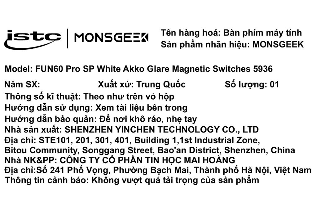 Bàn Phím Cơ Có Dây Akko FUN60 Pro SP White Akko Glare Magnetic Switches 5936 Màu Trắng