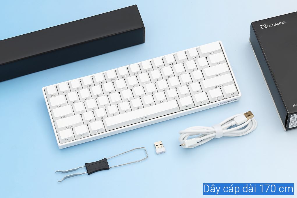 Bàn Phím Cơ Bluetooth Akko FUN60 Max SP Glare Magnetic Switches Màu Trắng