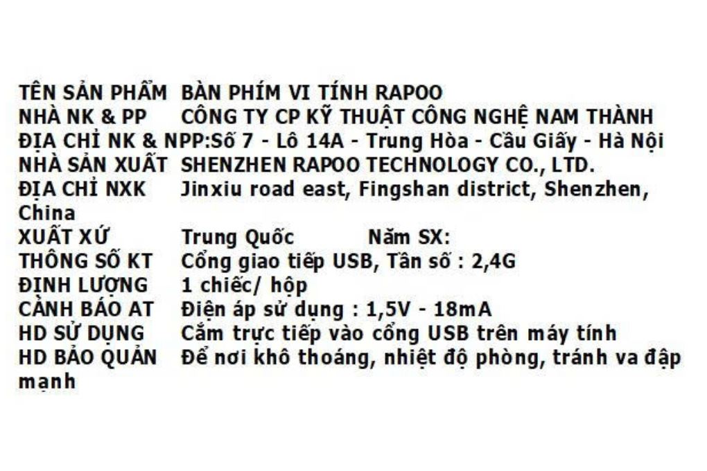 Bàn Phím Có Dây Gaming Rapoo V50s 98 - 7