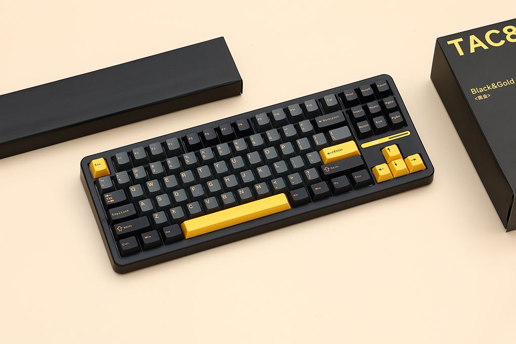 Bàn Phím Cơ Có Dây Akko TAC87 Black&Gold Mirror Màu Đen