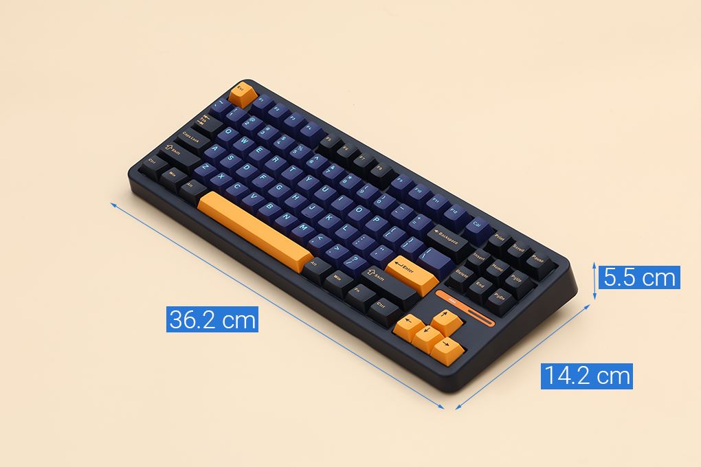 Bàn Phím Cơ Bluetooth Akko TAC87 Horizon Mirror Màu Xanh Dương
