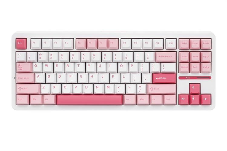 Bàn Phím Cơ Bluetooth Akko TAC87 Prunus Lannesiana Stellar Rose Màu Trắng - Hồng