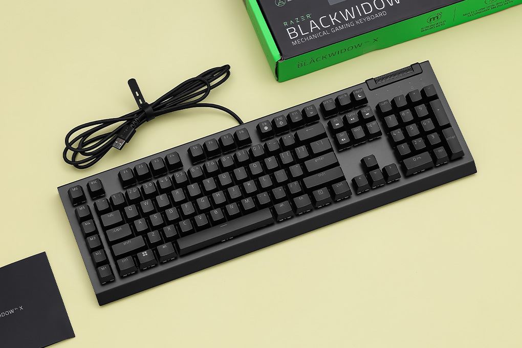 Bàn Phím Cơ Có Dây Gaming Razer BlackWidow V4 X Green Switch Màu Đen