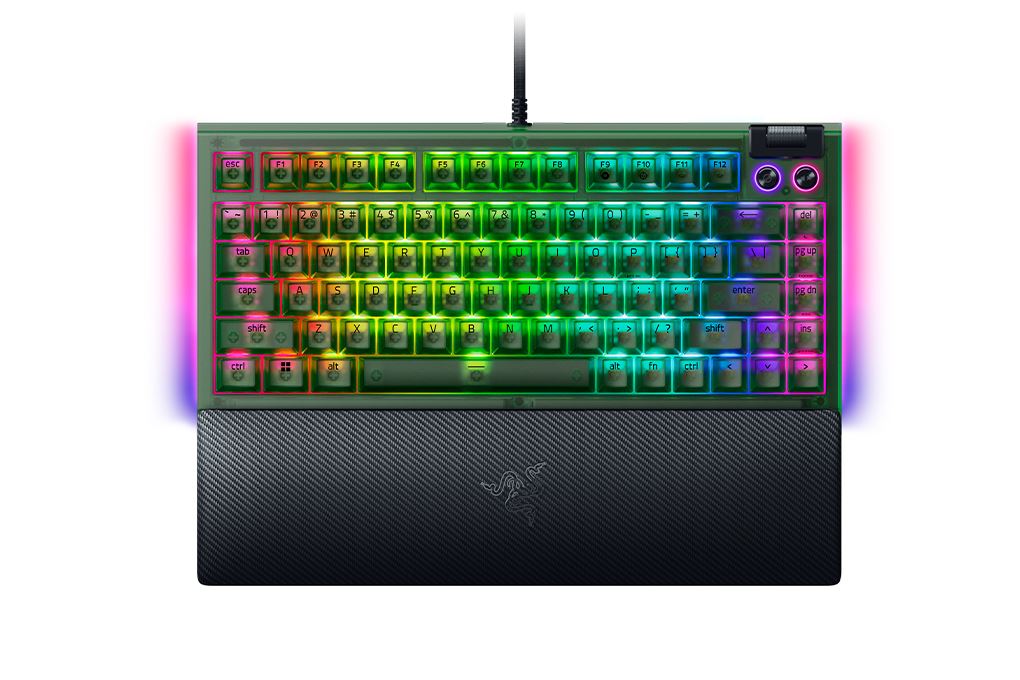 Bàn Phím Cơ Có Dây Gaming Razer BlackWidow V4 75% Phantom Green Edition Màu Đen