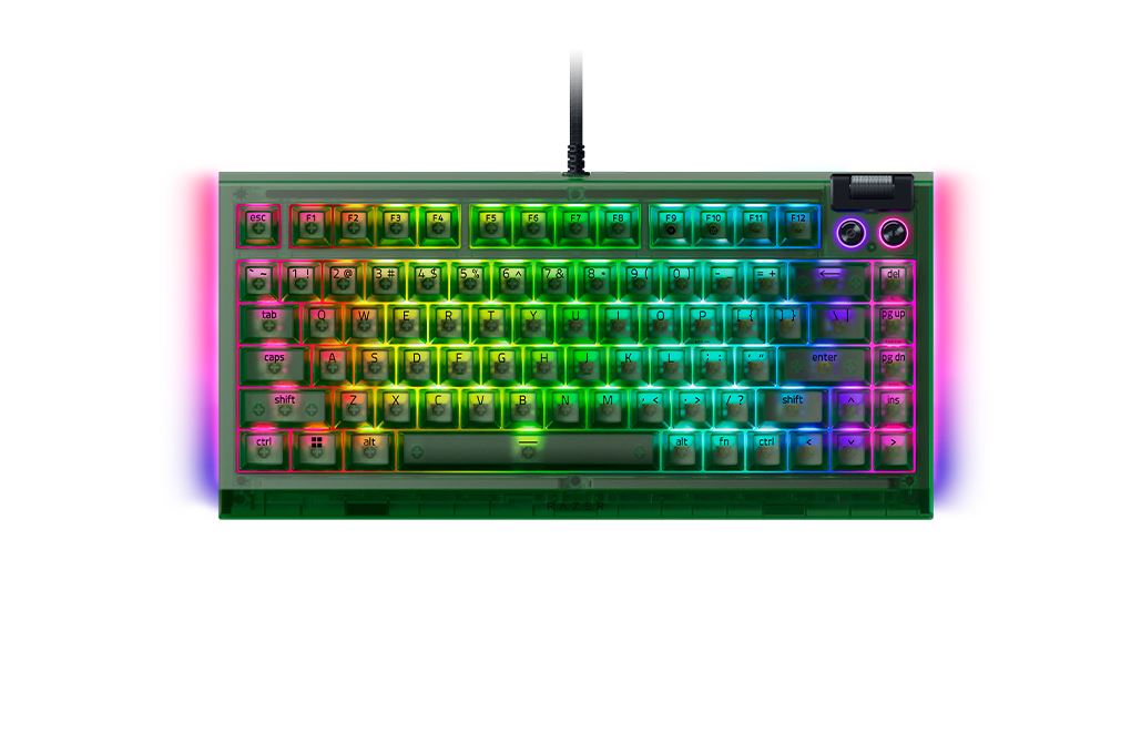 Bàn Phím Cơ Có Dây Gaming Razer BlackWidow V4 75% Phantom Green Edition Màu Đen