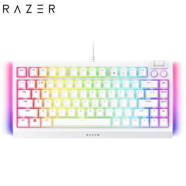 Bàn Phím Cơ Có Dây Gaming Razer BlackWidow V4 75% White Edition