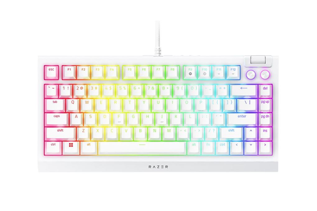 Bàn Phím Cơ Có Dây Gaming Razer BlackWidow V4 75% White Edition Màu Trắng