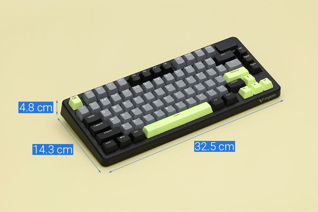 Bàn Phím Cơ Bluetooth Rapoo V700DIY 75 Màu Đen - Xám