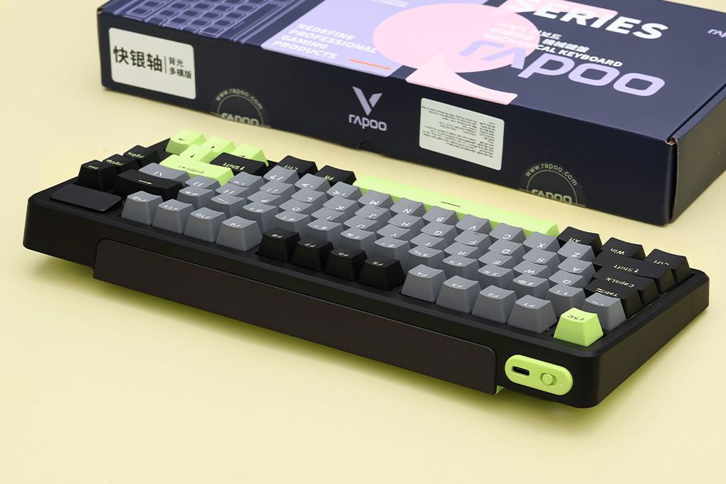 Bàn Phím Cơ Bluetooth Rapoo V700DIY 75 Màu Đen - Xám