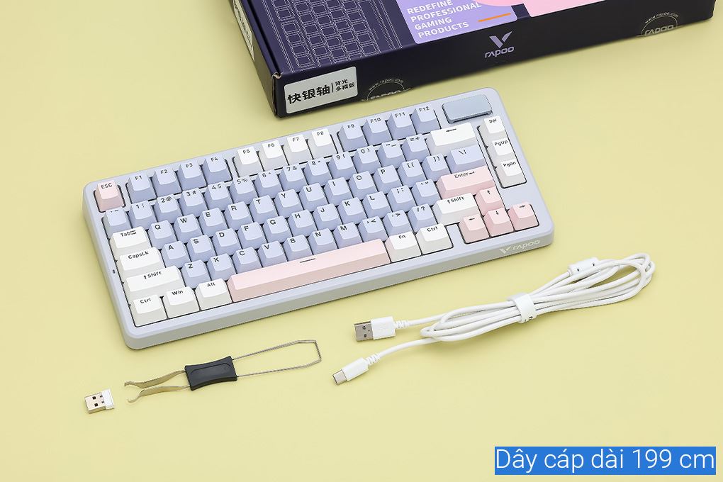Bàn Phím Cơ Bluetooth Rapoo V700DIY 75 Màu Màu kết hợp