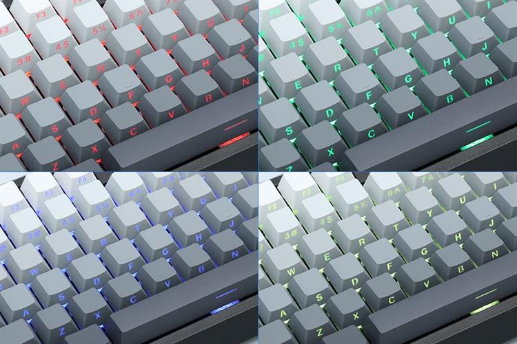 Bàn Phím Cơ Bluetooth Machenike K600E B87W GR Silver switch RGB Side Printed Màu Đen