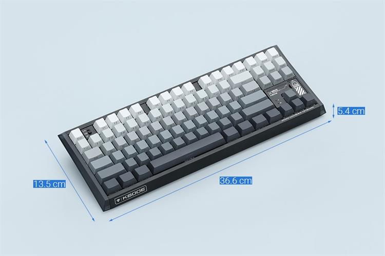 Bàn Phím Cơ Bluetooth Machenike K600E B87W GR Silver switch RGB Side Printed Màu Đen