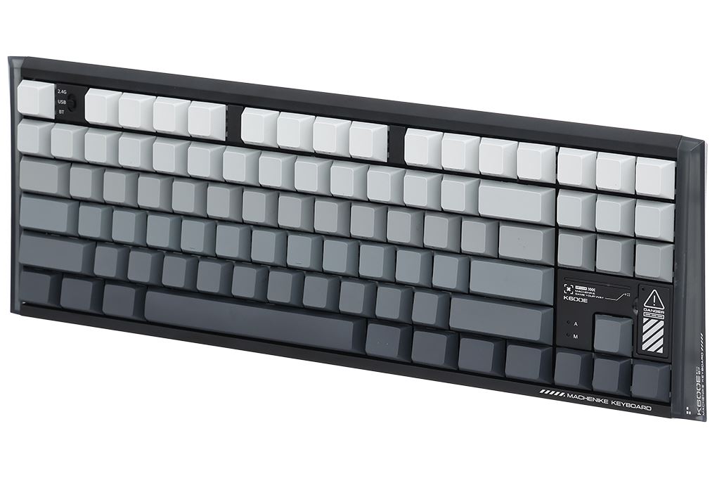 Bàn Phím Cơ Bluetooth Machenike K600E B87W GR Silver switch RGB Side Printed Màu Đen