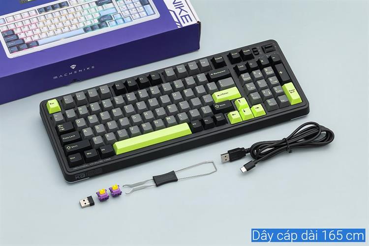 Bàn Phím Cơ Bluetooth Machenike KG98 RGB Purple-Gold Switch Màu Đen