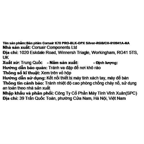 Bàn Phím Cơ Có Dây Gaming Corsair K70 PRO-BLK-OPX Silver-RGB/CH-910941A-NA Màu Đen