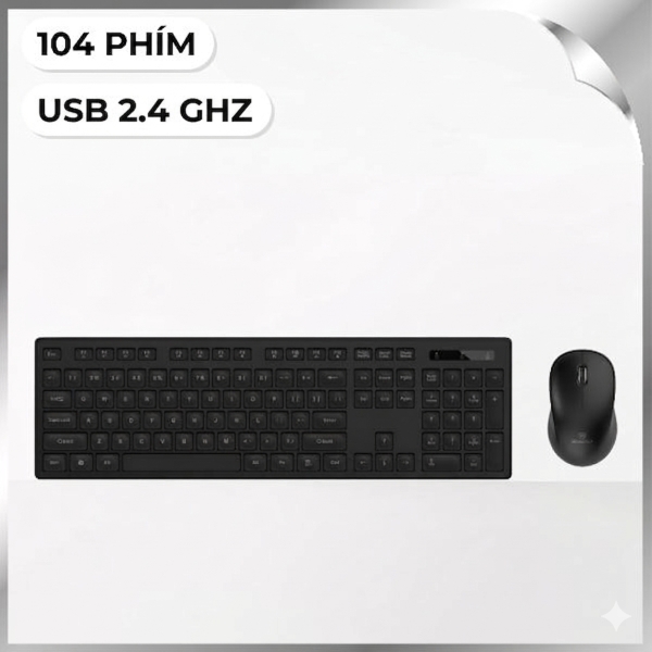 Bộ Bàn Phím Chuột Không Dây MicroPack KM-237W - Đen