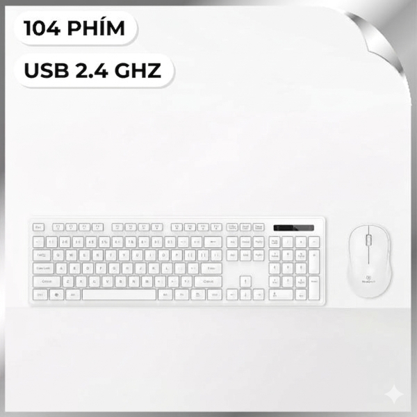 Bộ Bàn Phím Chuột Không Dây MicroPack KM-237W - Trắng