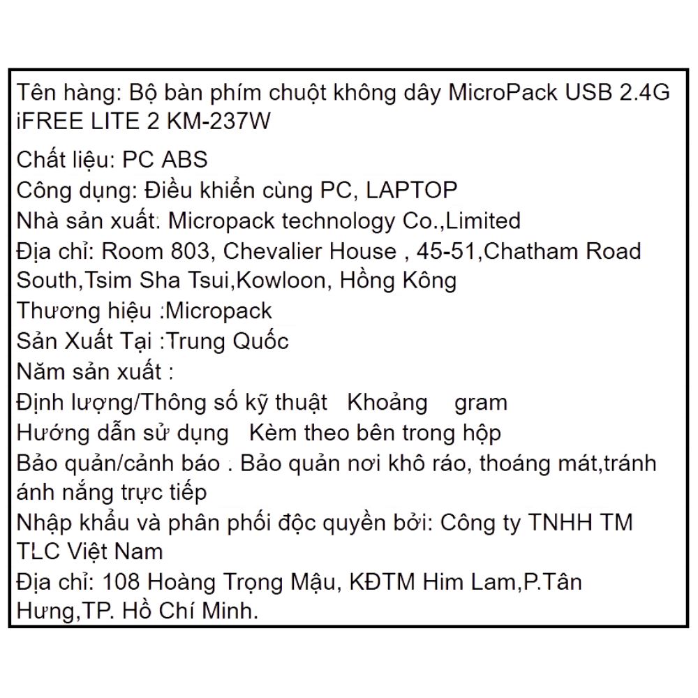 Bộ Bàn Phím Chuột Không Dây MicroPack KM-237W - Hồng Màu Hồng
