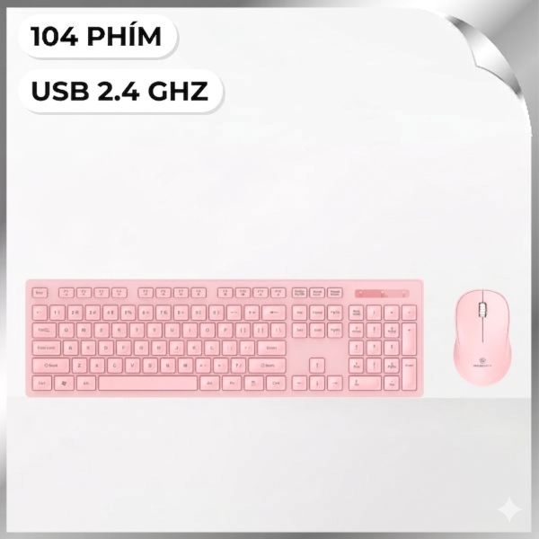 Bộ Bàn Phím Chuột Không Dây MicroPack KM-237W - Hồng