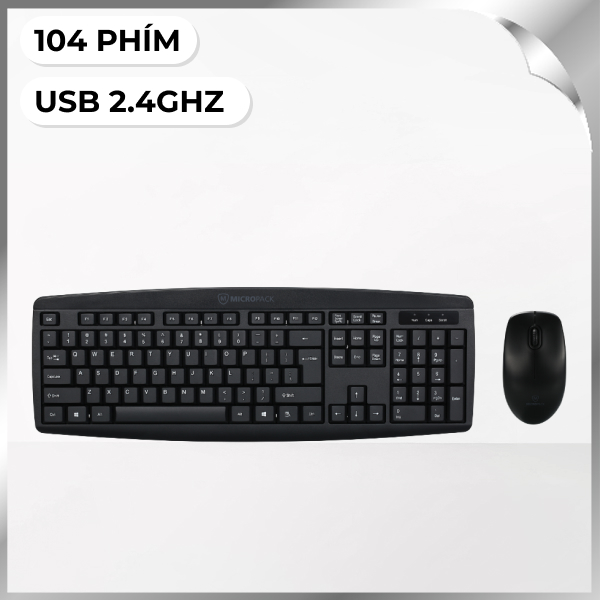 Bộ Bàn Phím Chuột Không Dây MicroPack KM-203W