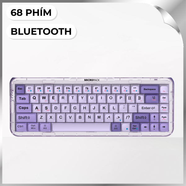 Bàn Phím Cơ Bluetooth MicroPack K-168WM - Tím