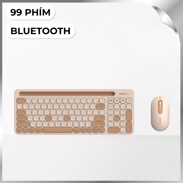 Bàn Phím Bluetooth MicroPack KM-238W - Kem