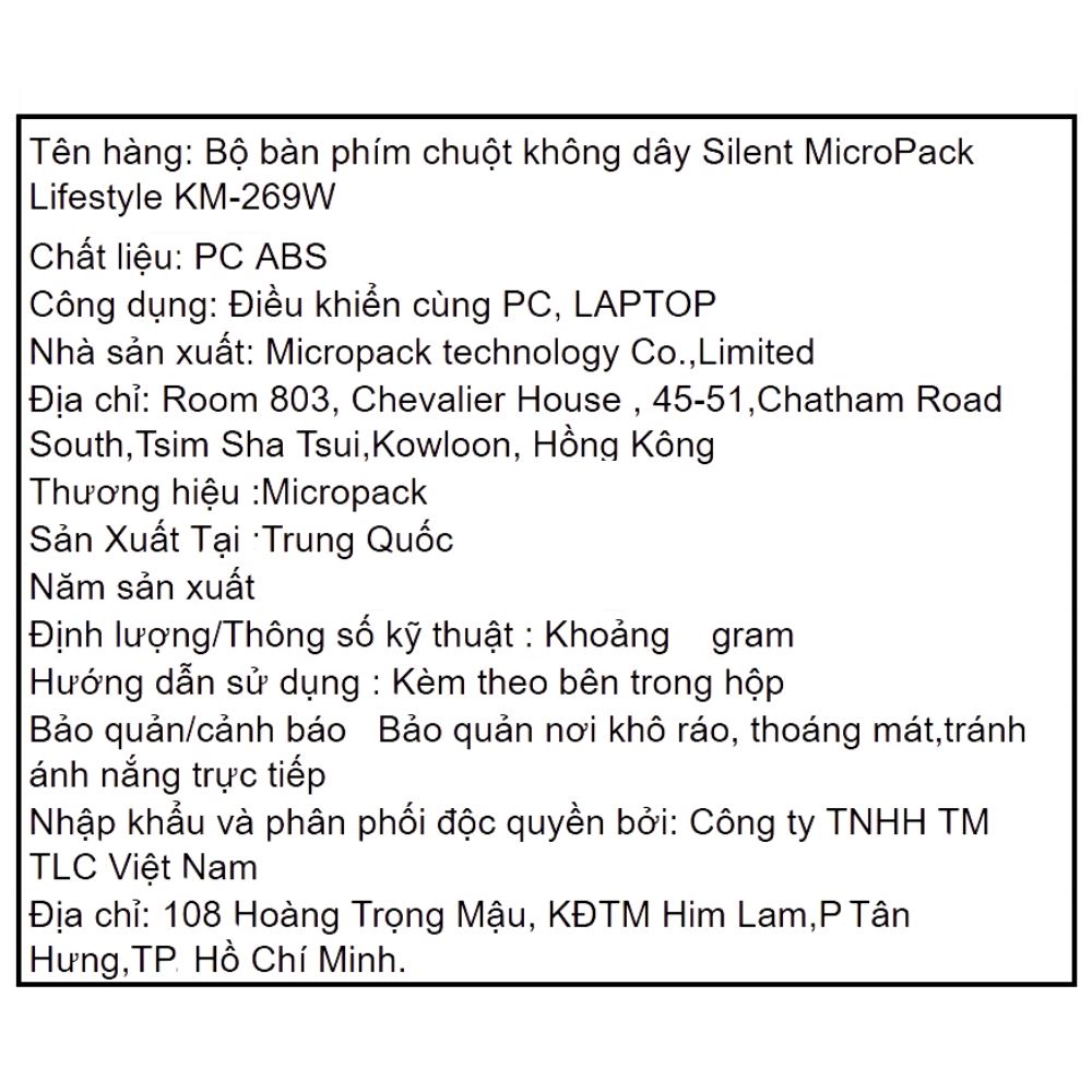 Bộ Bàn Phím Chuột Không Dây MicroPack KM-269W - Cam Màu Cam