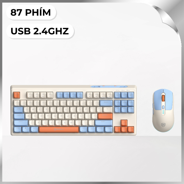 Bộ Bàn Phím Chuột Không Dây MicroPack KM-269W - Cam