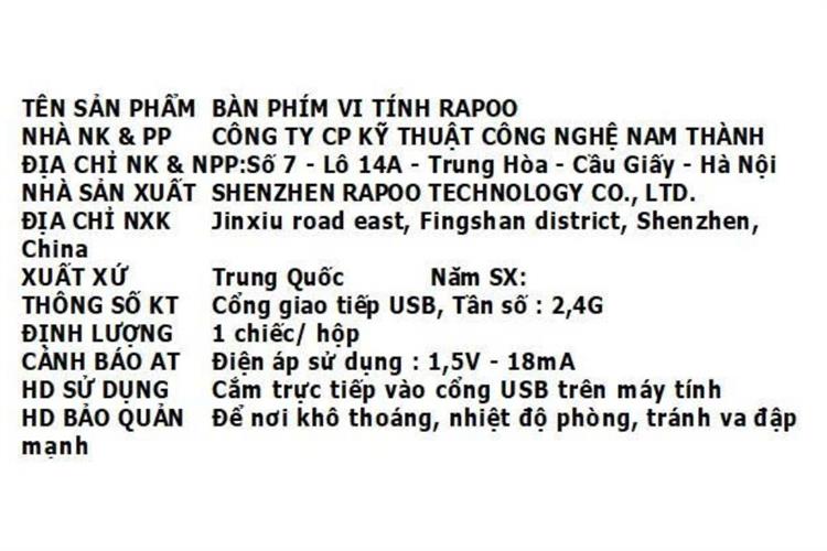 Bàn Phím Cơ Có Dây Rapoo V501 87 Màu Đen