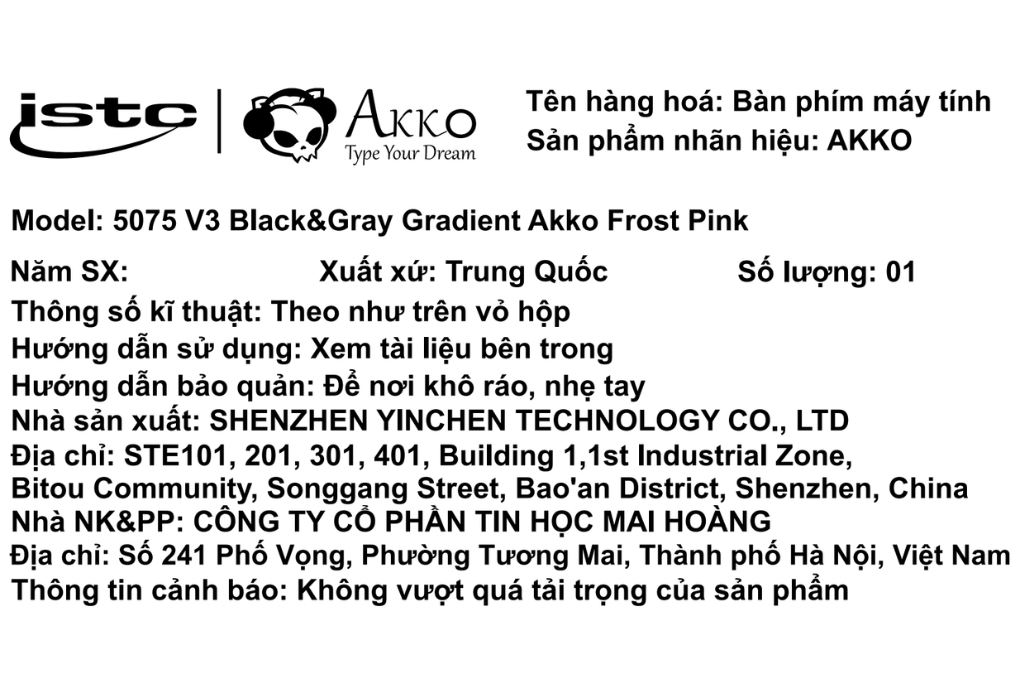 Bàn Phím Cơ Bluetooth Akko 5075 V3 Gradient Akko Frost Pink - 6