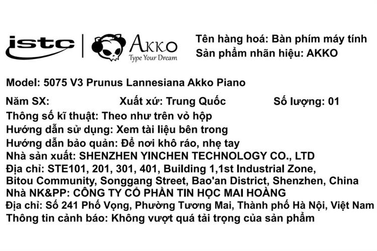 Bàn Phím Cơ Bluetooth Akko 5075 V3 Akko Piano Màu Hồng