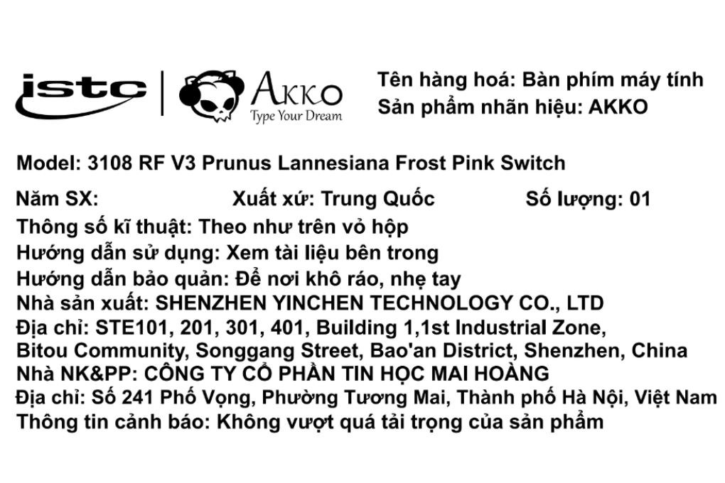 Bàn Phím Cơ Không Dây Akko 3108 RF V3 Màu Hồng