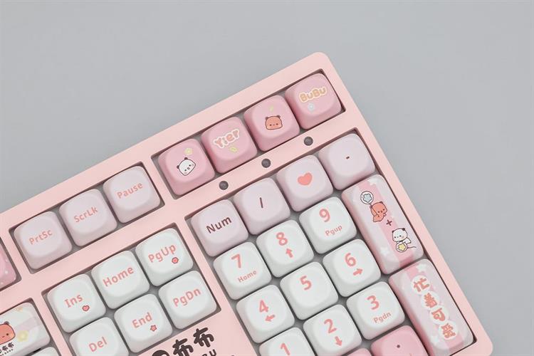 Bàn Phím Cơ Không Dây Akko 3108 RF V3 Yier and Bubu Frost Pink Màu Hồng