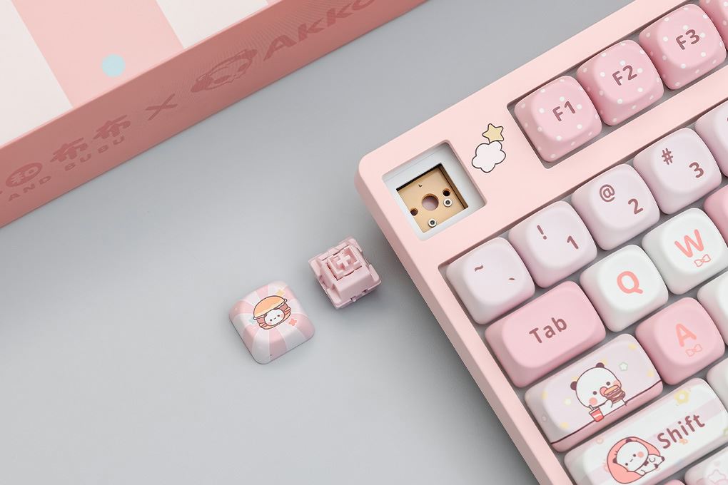 Bàn Phím Cơ Không Dây Akko 3108 RF V3 Yier and Bubu Frost Pink - 15