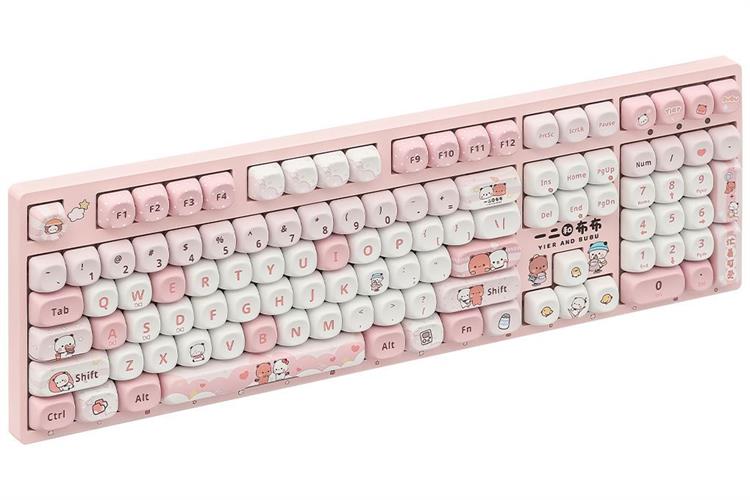 Bàn Phím Cơ Không Dây Akko 3108 RF V3 Yier and Bubu Frost Pink Màu Hồng