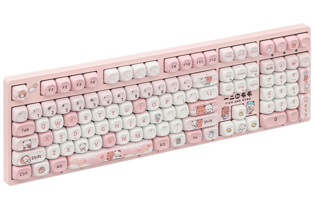 Bàn Phím Cơ Không Dây Akko 3108 RF V3 Yier and Bubu Frost Pink - 2