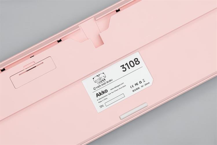 Bàn Phím Cơ Không Dây Akko 3108 RF V3 Yier and Bubu Frost Pink Màu Hồng