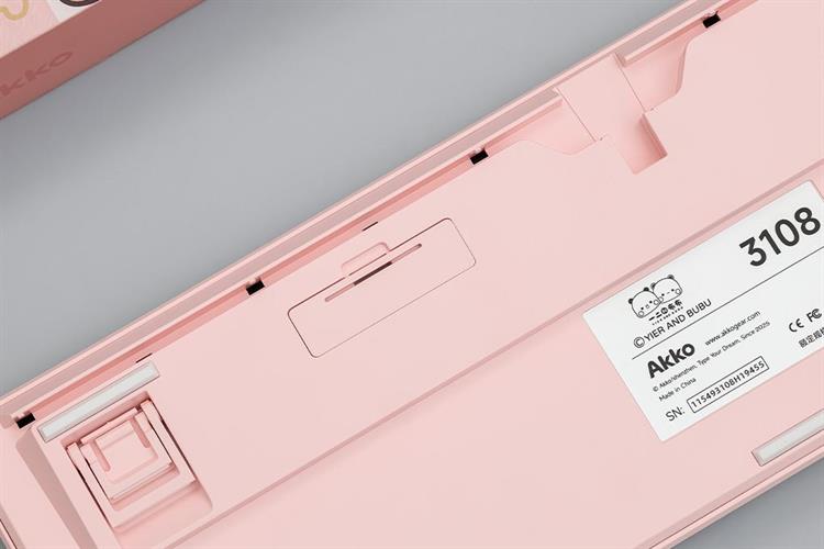Bàn Phím Cơ Không Dây Akko 3108 RF V3 Yier and Bubu Frost Pink Màu Hồng