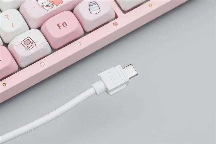 Bàn Phím Cơ Không Dây Akko 3108 RF V3 Yier and Bubu Frost Pink Màu Hồng